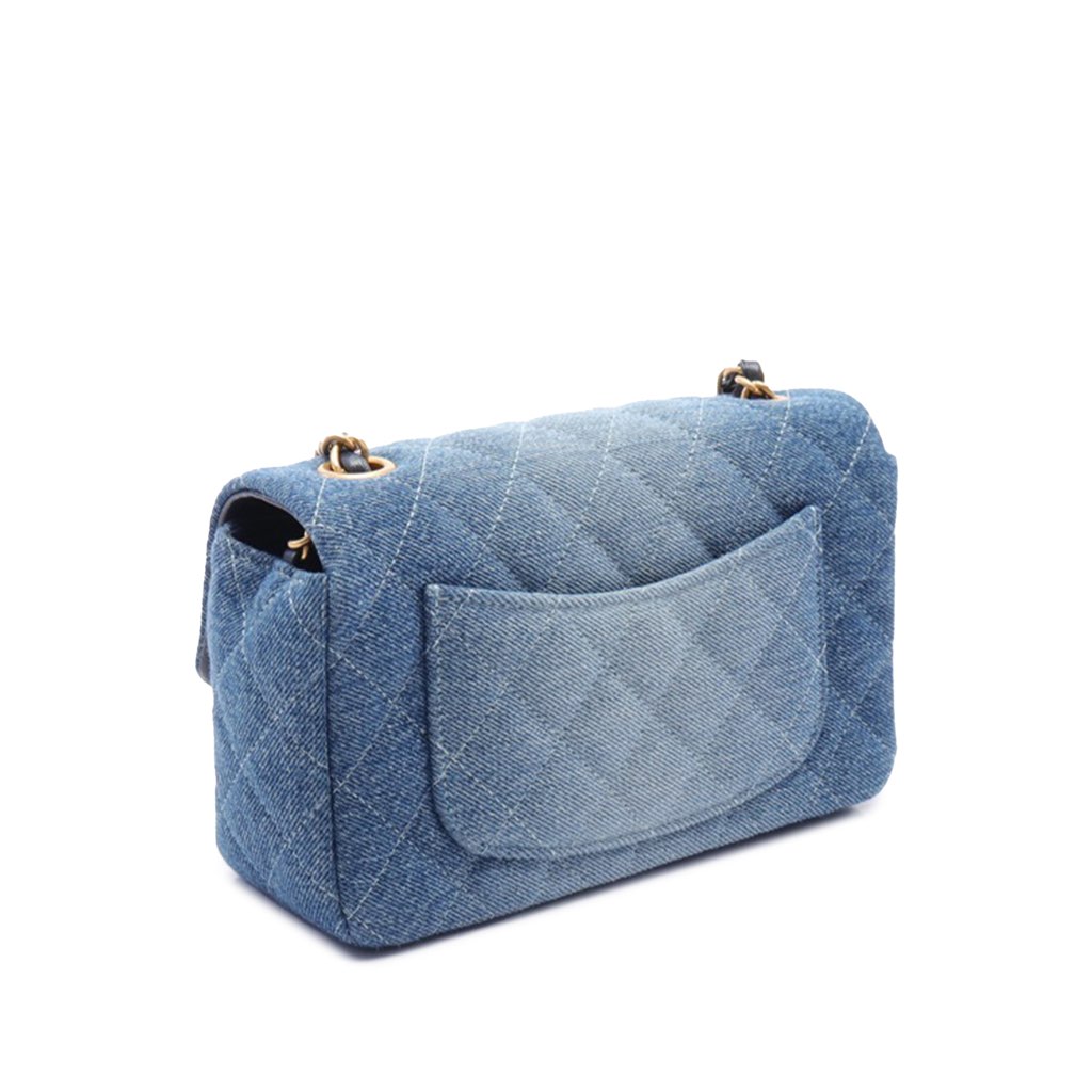 Chanel Mini Rectangular Quilted Washed Denim Flap - 2