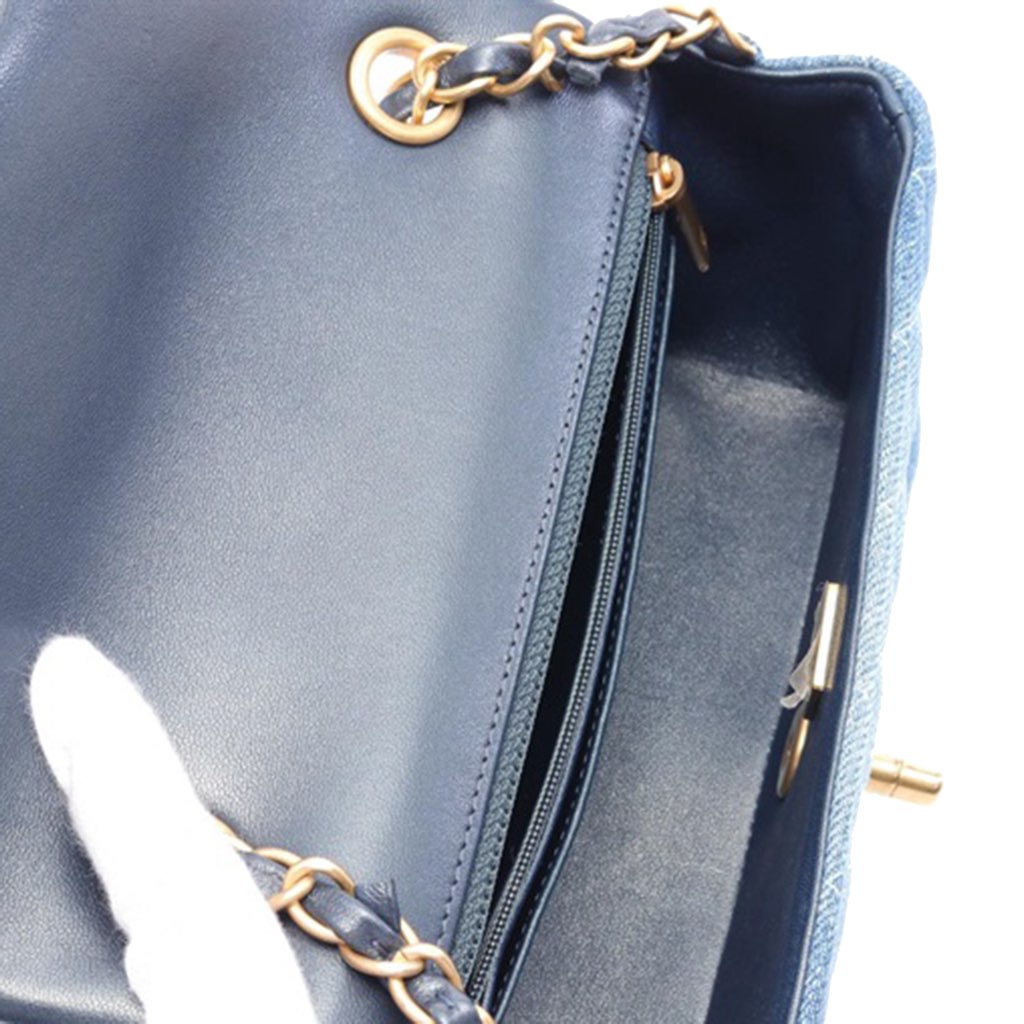 Chanel Mini Rectangular Quilted Washed Denim Flap - 3