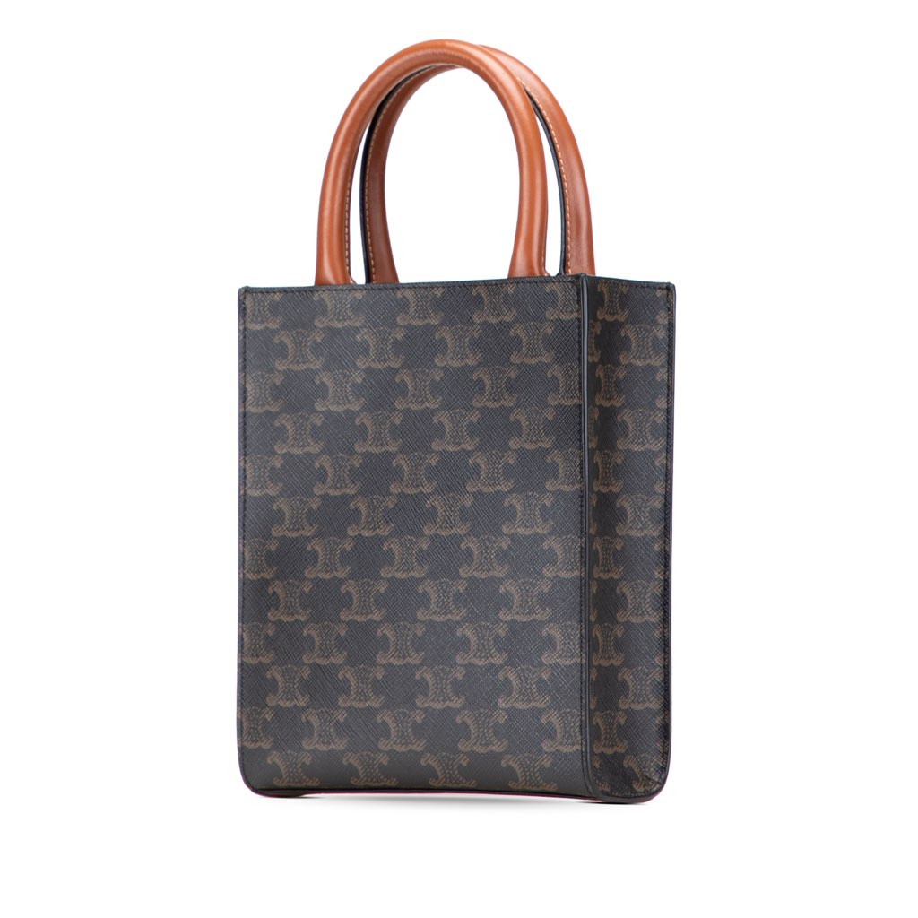 Celine Mini Triomphe Coated Canvas Vertical Cabas Satchel - 2