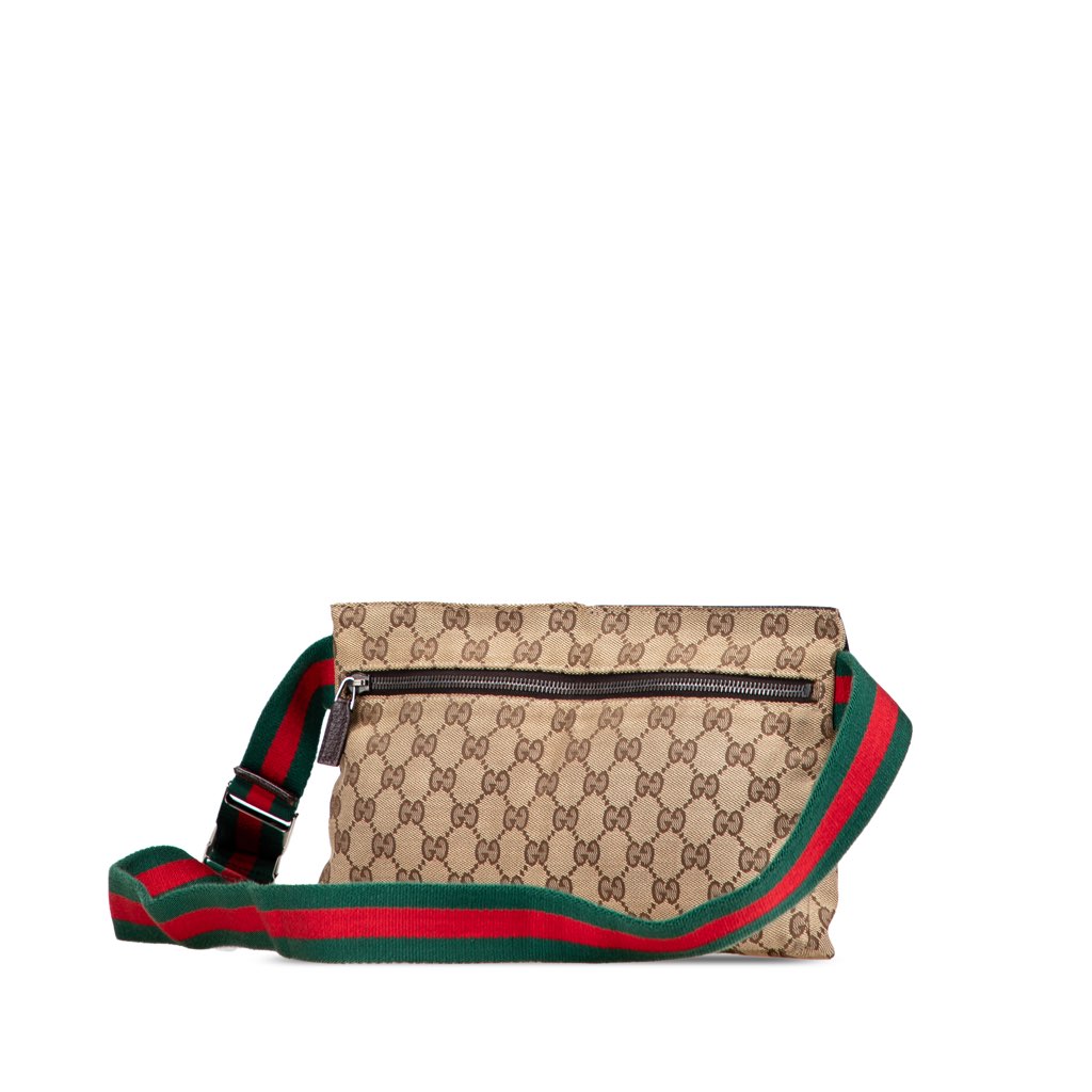 Gucci GG Canvas Web Double Pocket Belt Bag - 2