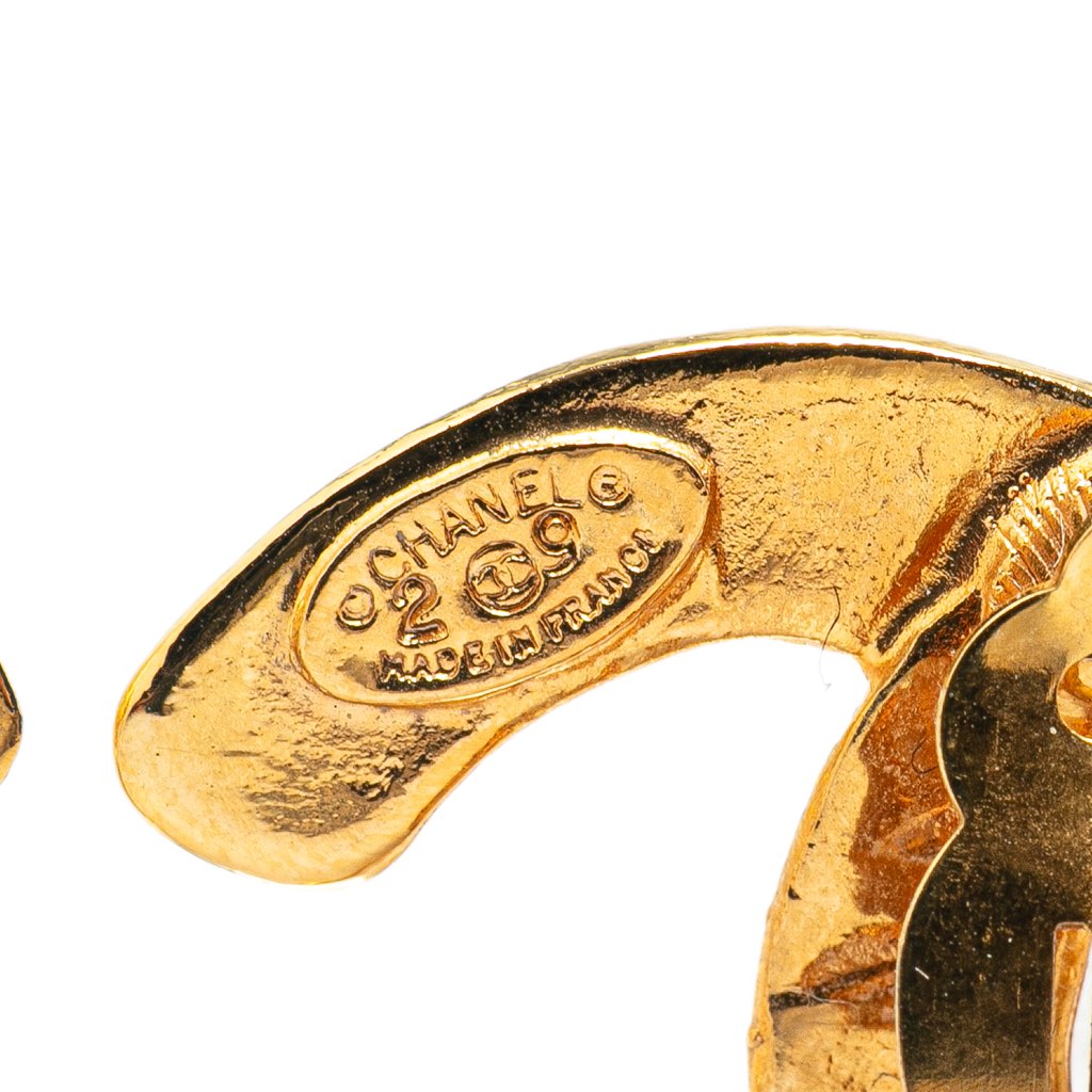 Chanel Gold Plated CC Woven Clip On Earrings - 3