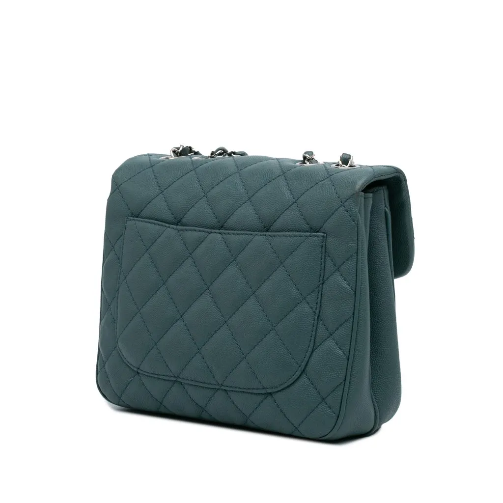 Chanel Medium Quilted Caviar Urban Companion Flap Blue Leather Good - Back View