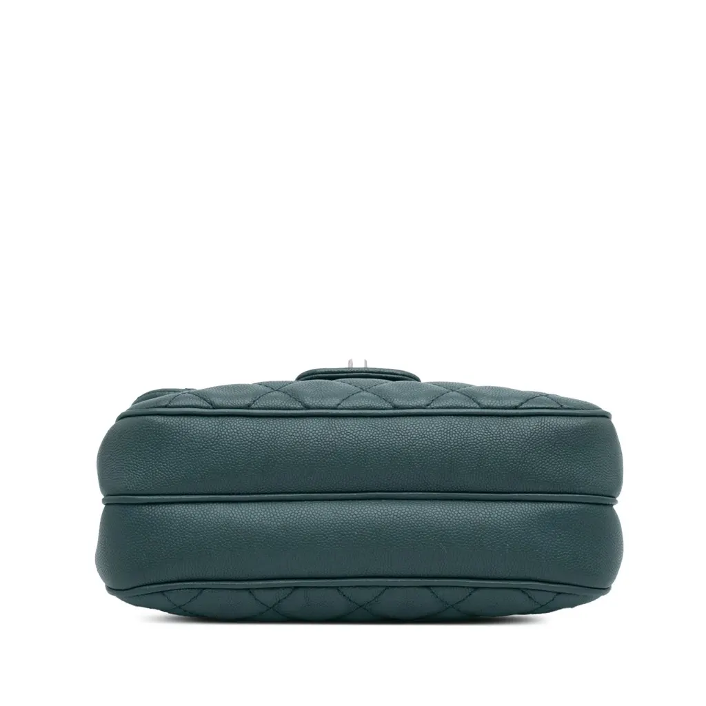 Chanel Medium Quilted Caviar Urban Companion Flap Blue Leather Good - Inside View