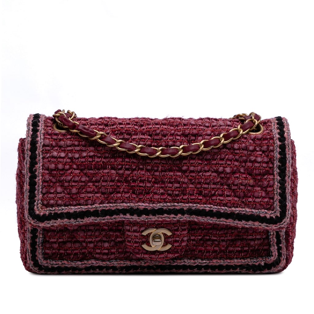 Chanel Medium Braided Classic Tweed Single Flap