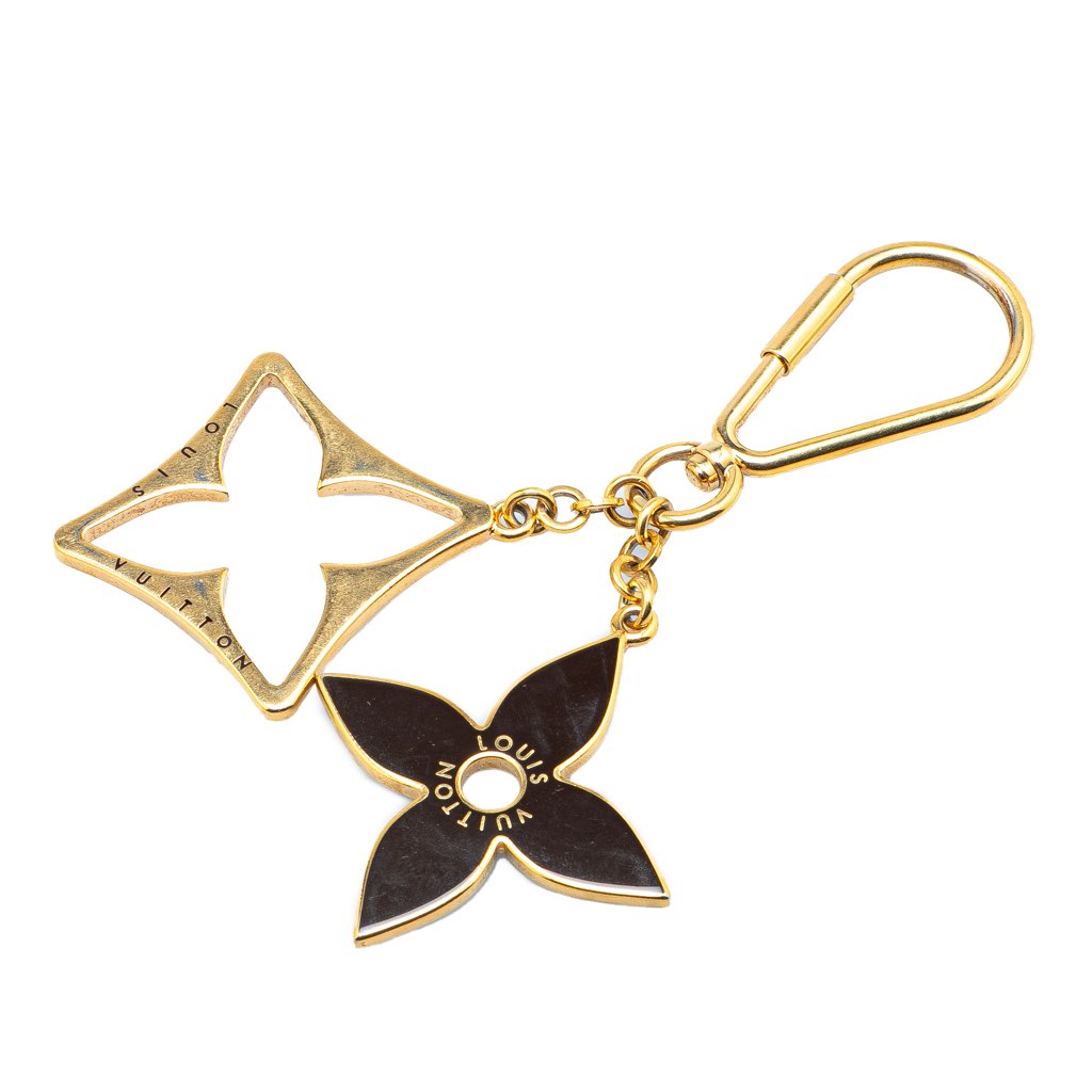 Louis Vuitton Gold Plated Enamel Puzzle Key Ring and Bag Charm