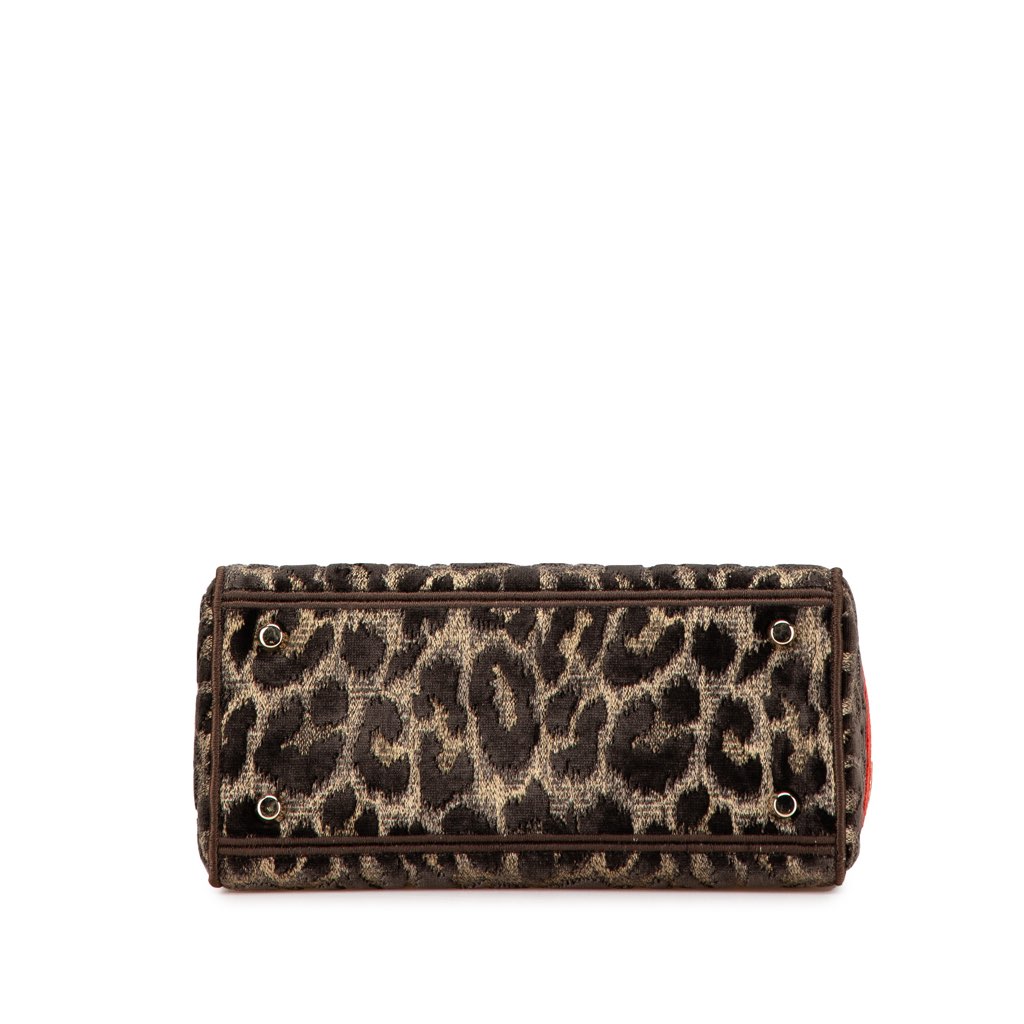 Dior Mizza Medium Embroidered Velvet Leopard Lady D Lite - 3