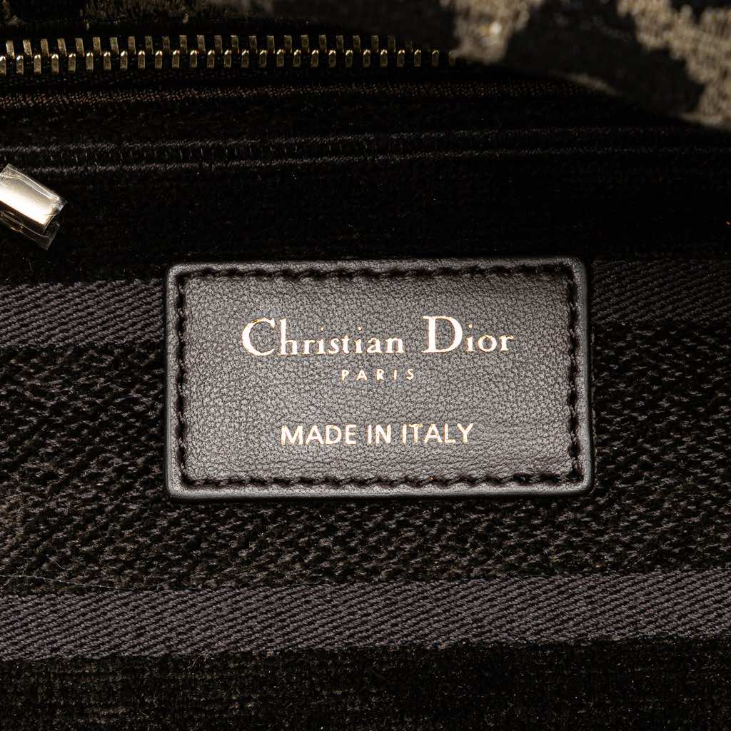 Dior Mizza Medium Embroidered Velvet Leopard Lady D Lite - 5