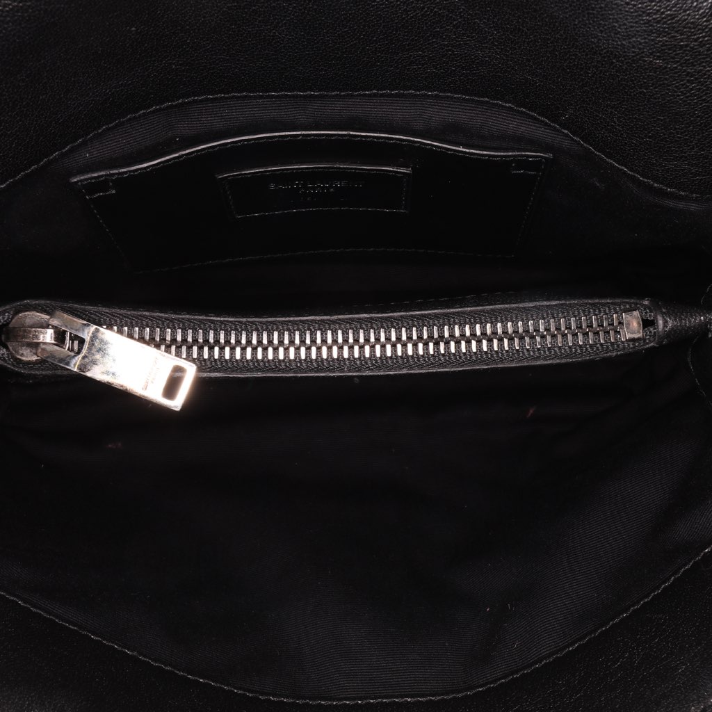 Saint Laurent Medium Quilted Chevron Studded Sheepskin College Satchel - 4