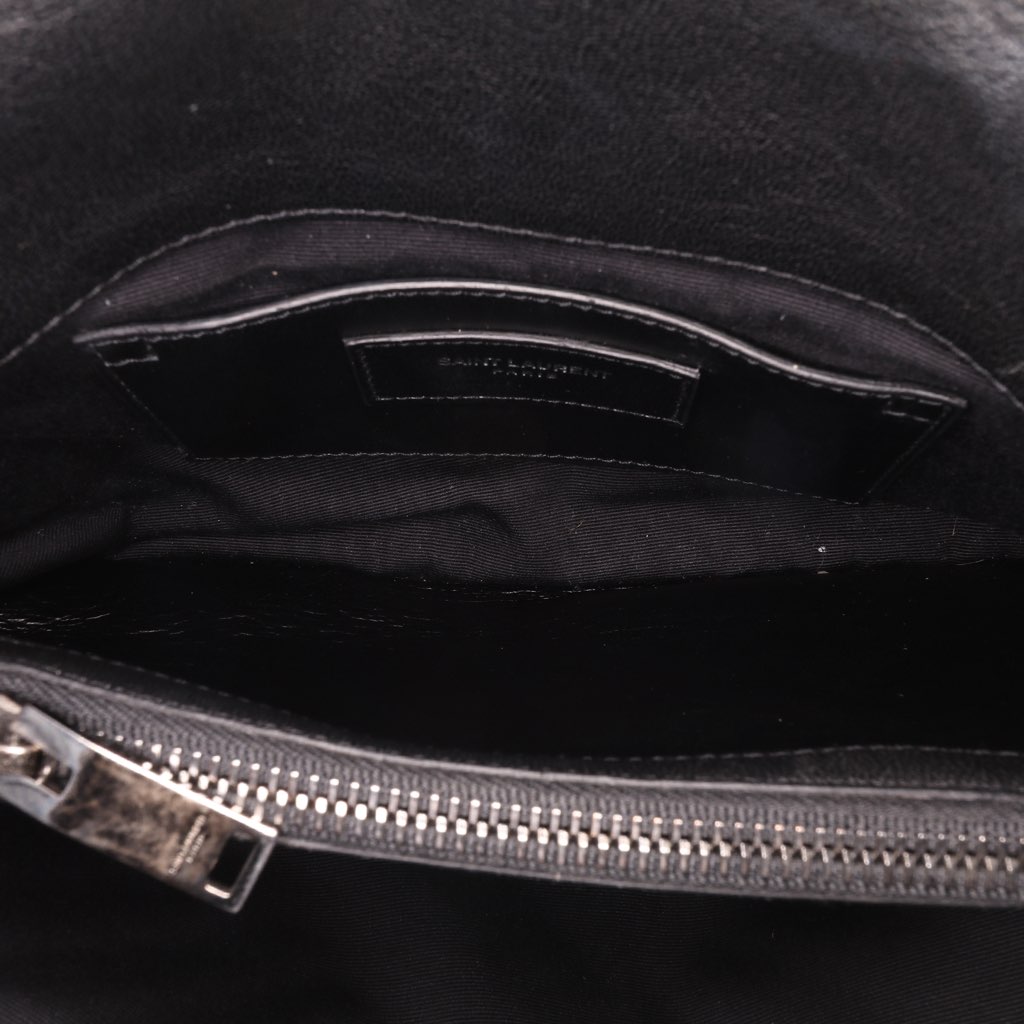 Saint Laurent Medium Quilted Chevron Studded Sheepskin College Satchel - 5