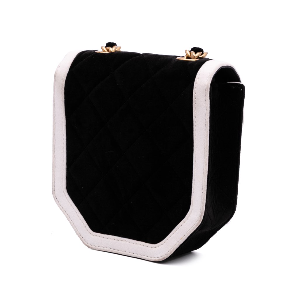 Chanel Mini Quilted Velvet Place Vendome Single Flap - Back view