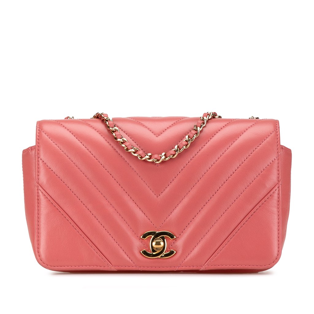 Chanel Mini Chevron Calfskin Statement Flap