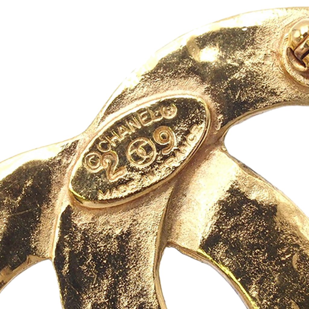 Chanel Gold Plated CC Brooch - 3