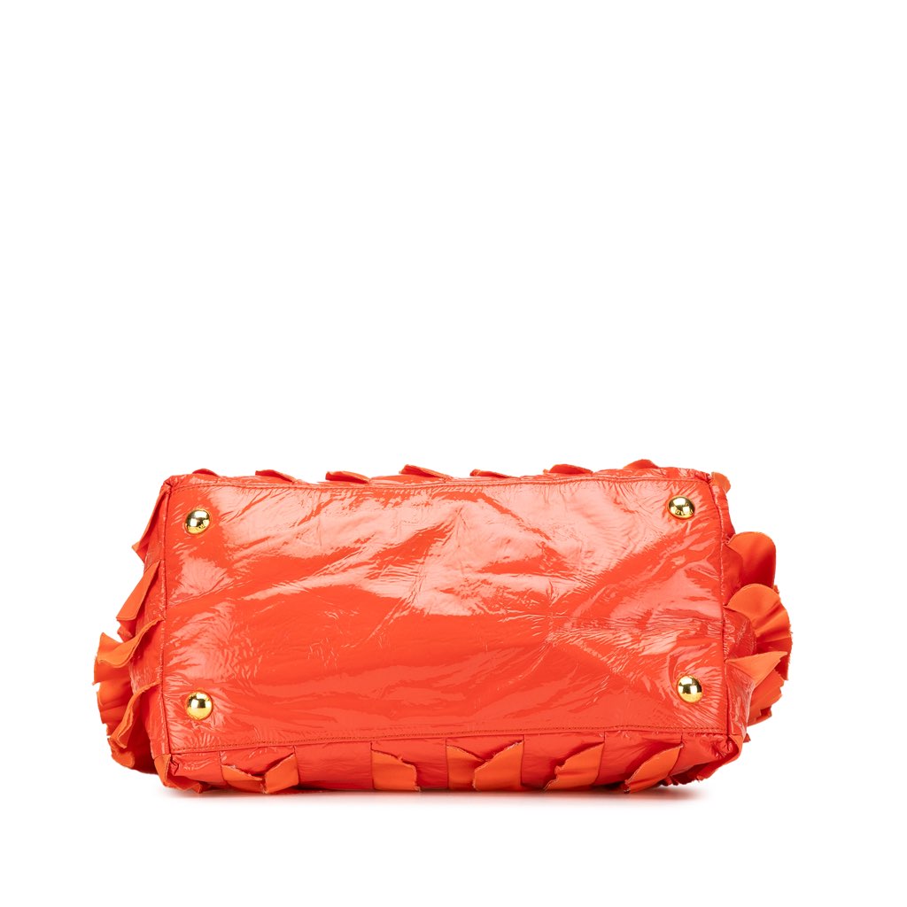 Prada Vernice and Tessuto Ruffle Tote - 3