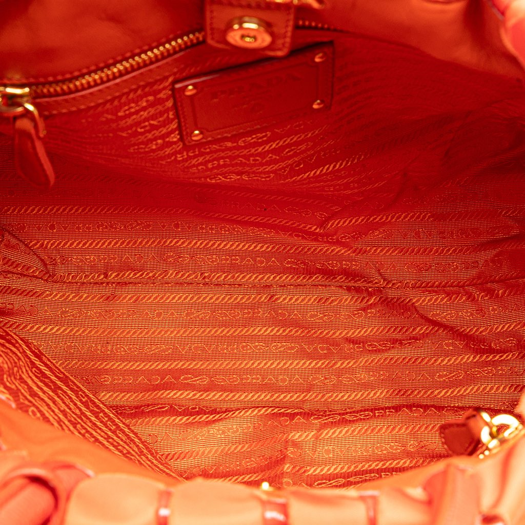 Prada Vernice and Tessuto Ruffle Tote - 4