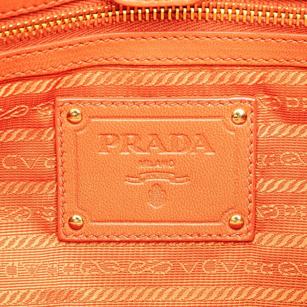 Prada Vernice and Tessuto Ruffle Tote - 5