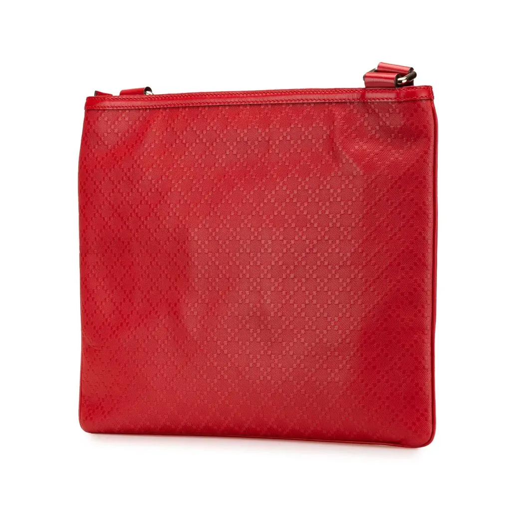 Gucci Leather Diamante Hilary Lux Crossbody Red Leather Good - Back View