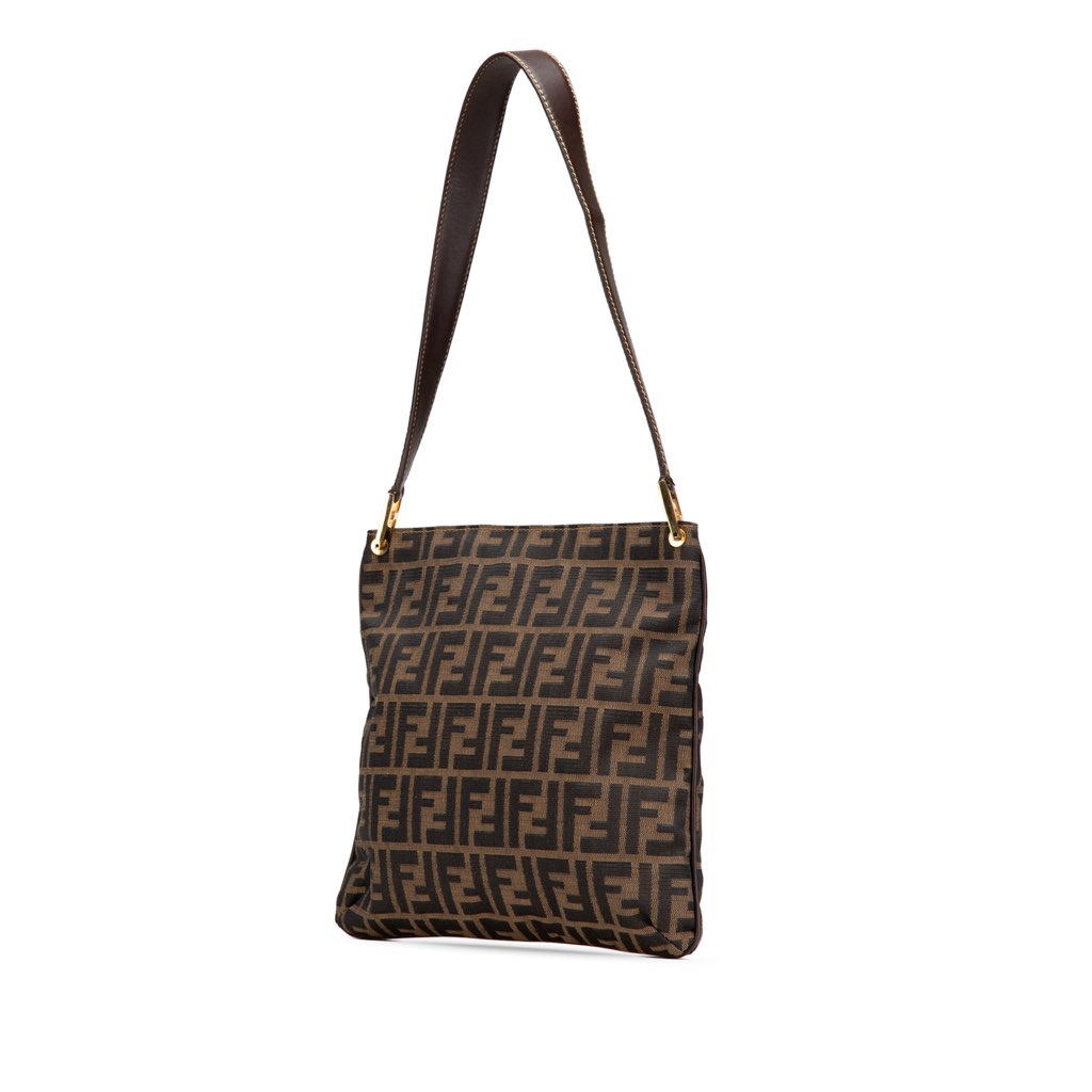 Fendi Zucca Canvas Shoulder Bag - Back view