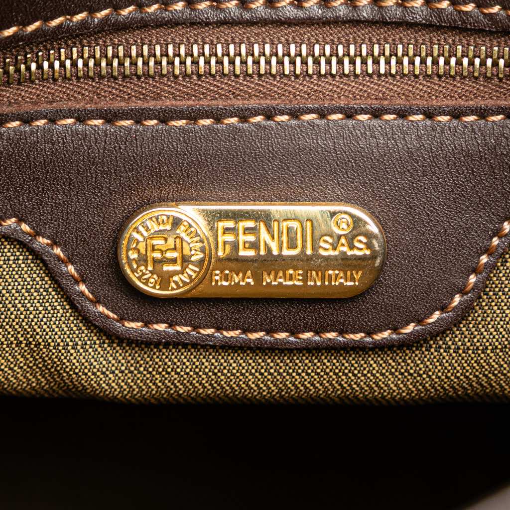 Fendi Zucca Canvas Shoulder Bag - Side view