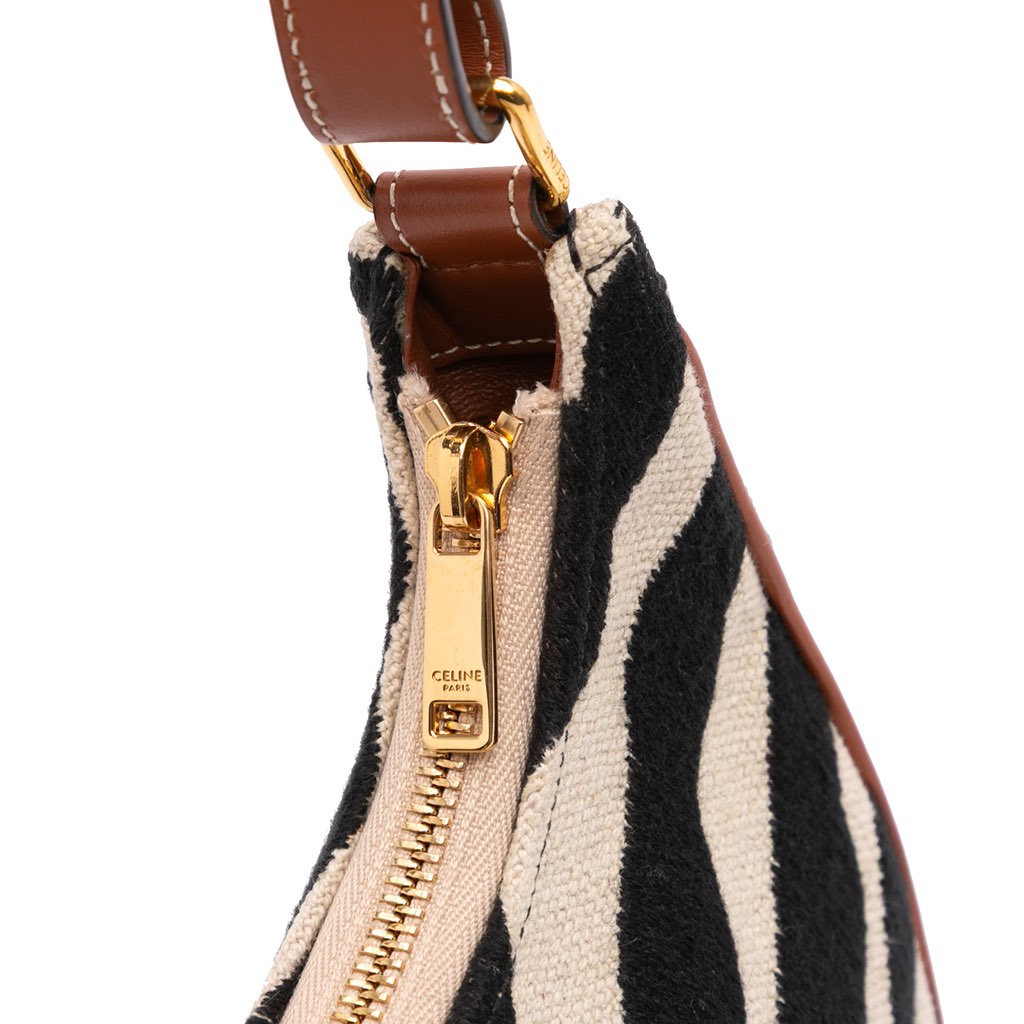 Celine Zebra Print Canvas Ava Shoulder Bag - Detail 1