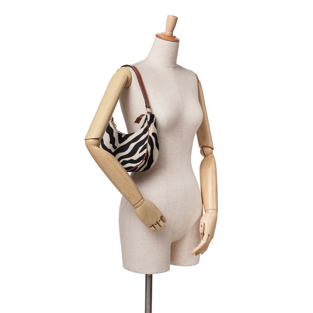 Celine Zebra Print Canvas Ava Shoulder Bag - Image 10