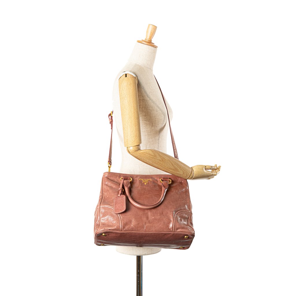 Prada Vitello Shine Satchel - Image 13