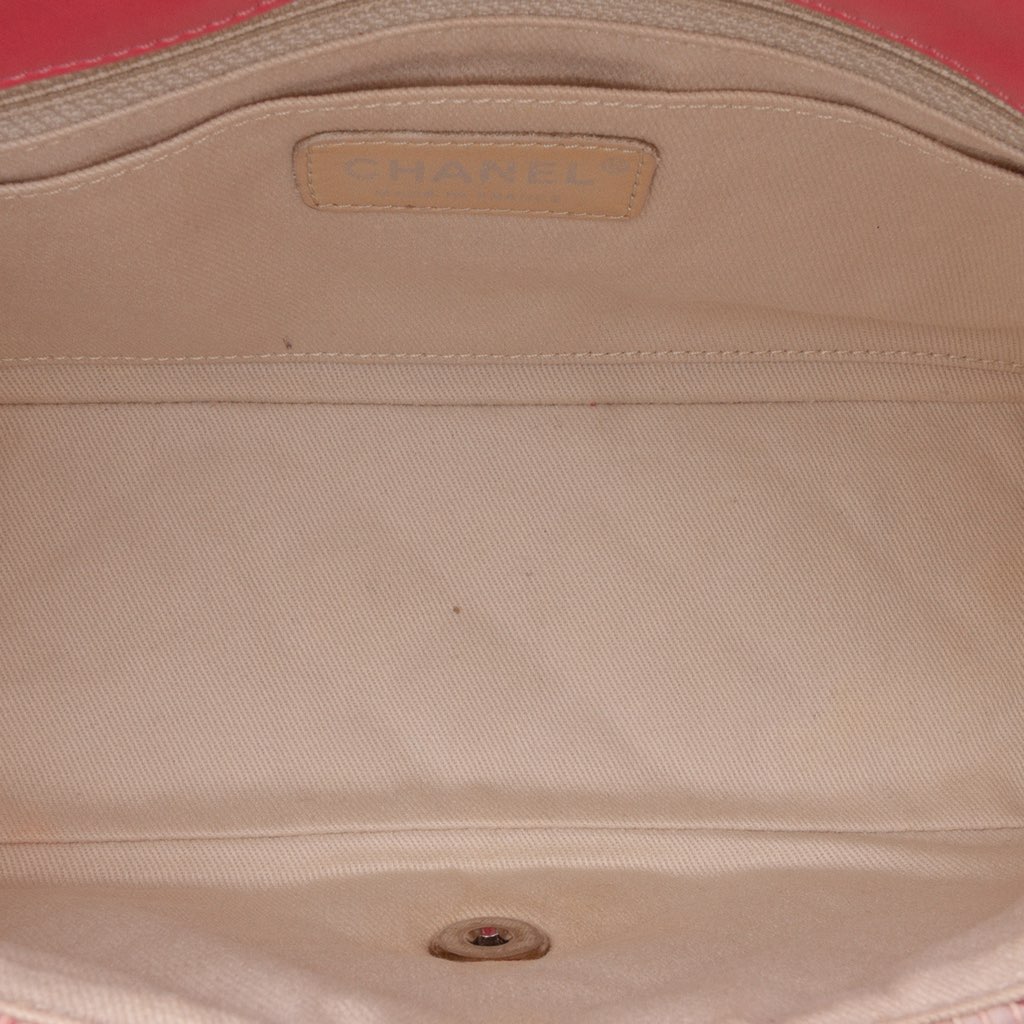 Chanel Quilted Cotton and  Jute Espadrille Chain Flap - 4