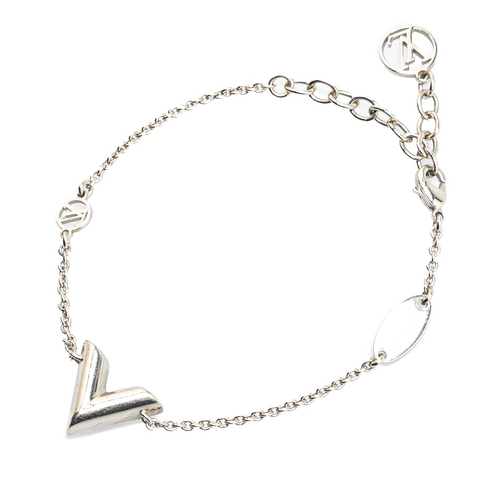 Louis Vuitton Silver Plated Essential V Supple Bracelet - Back view