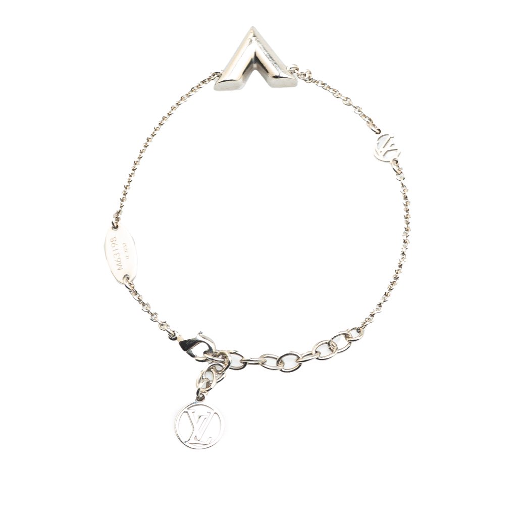 Louis Vuitton Silver Plated Essential V Supple Bracelet - Image 6