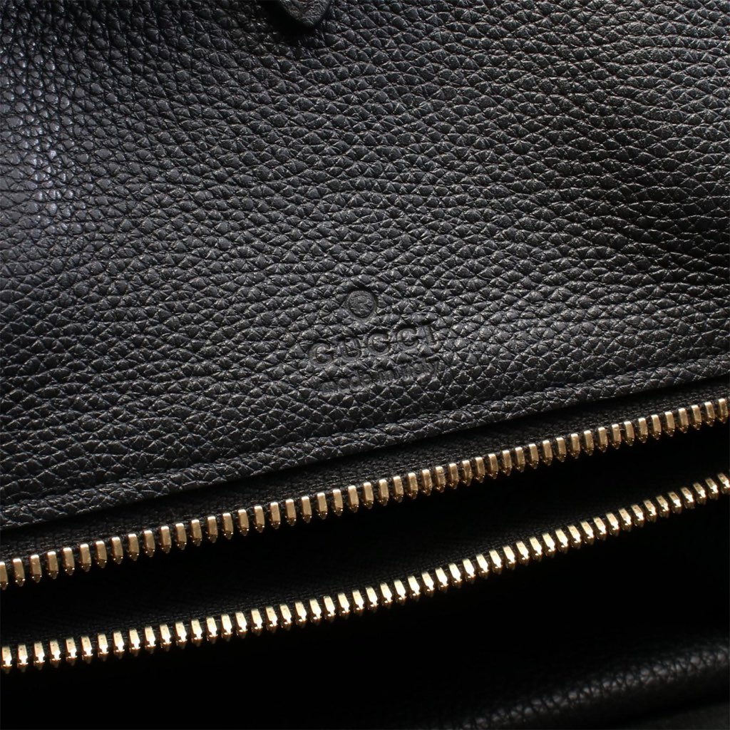 Gucci Large Leather Logo Convertible Satchel - 4