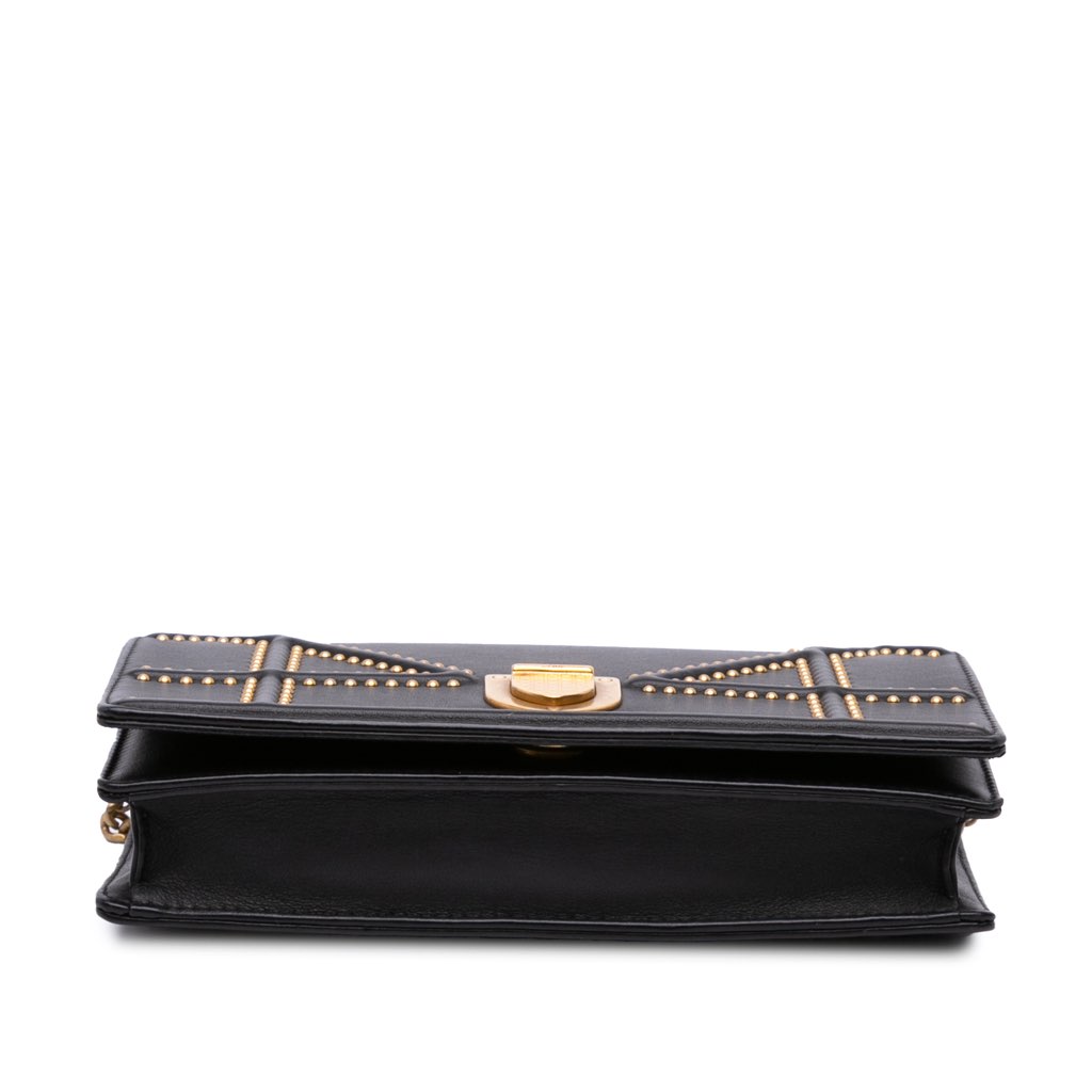 Dior Calfskin Studded Diorama Wallet on Chain - 3