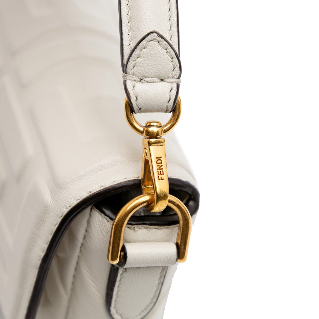 Fendi Mini Zucca Embossed Leather Baguette Satchel - Detail 2