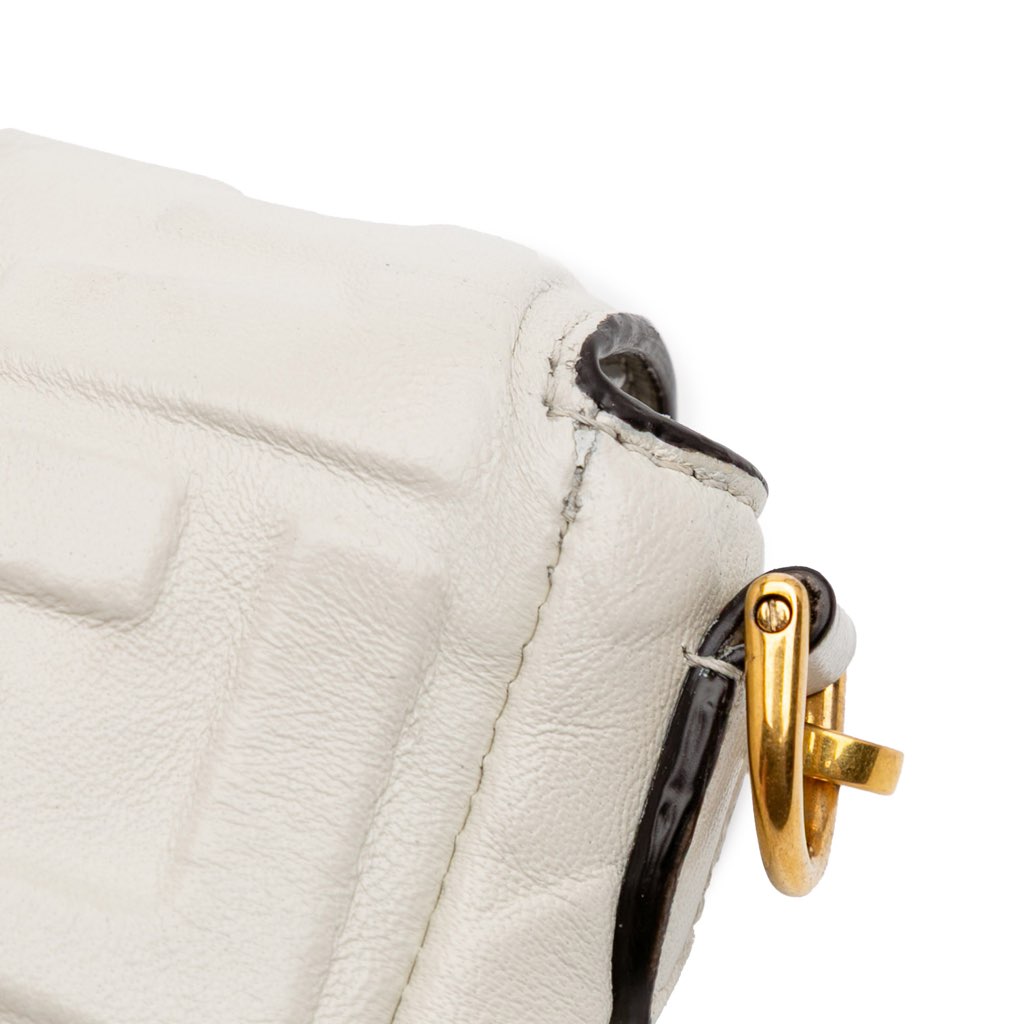 Fendi Mini Zucca Embossed Leather Baguette Satchel - Image 10
