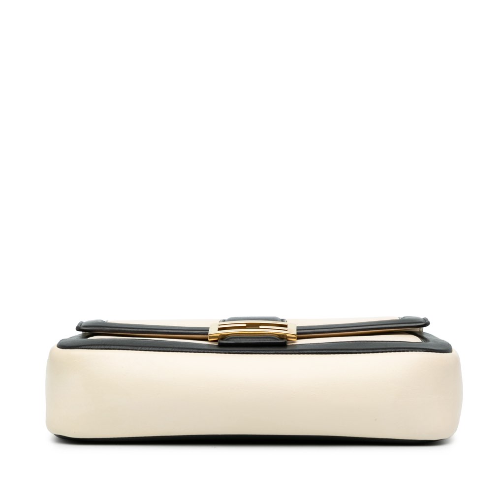 Fendi Bicolor Leather Chain Midi Baguette - 3