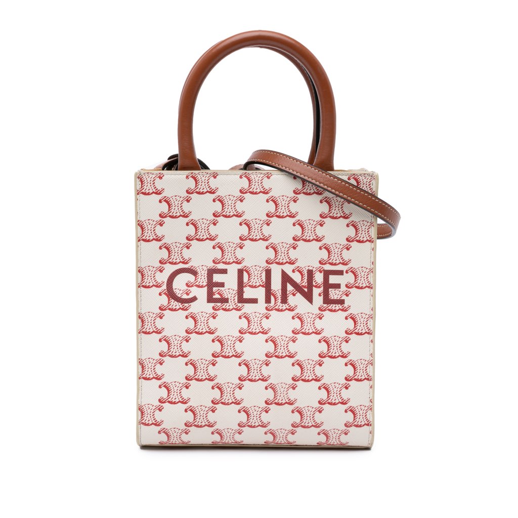 Celine Mini Triomphe Coated Canvas Vertical Cabas Satchel