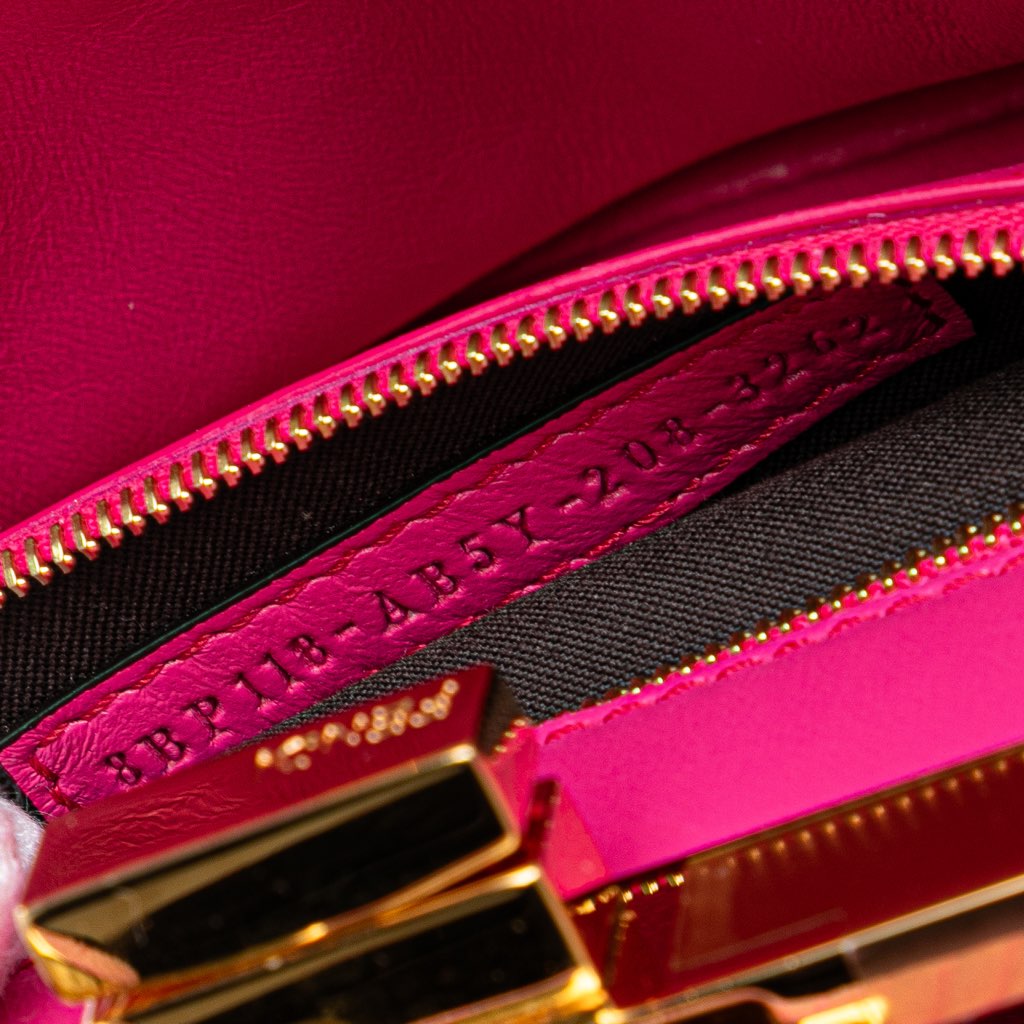 Fendi Small Embossed Suede Peekaboo Click Clutch on Chain - Side view