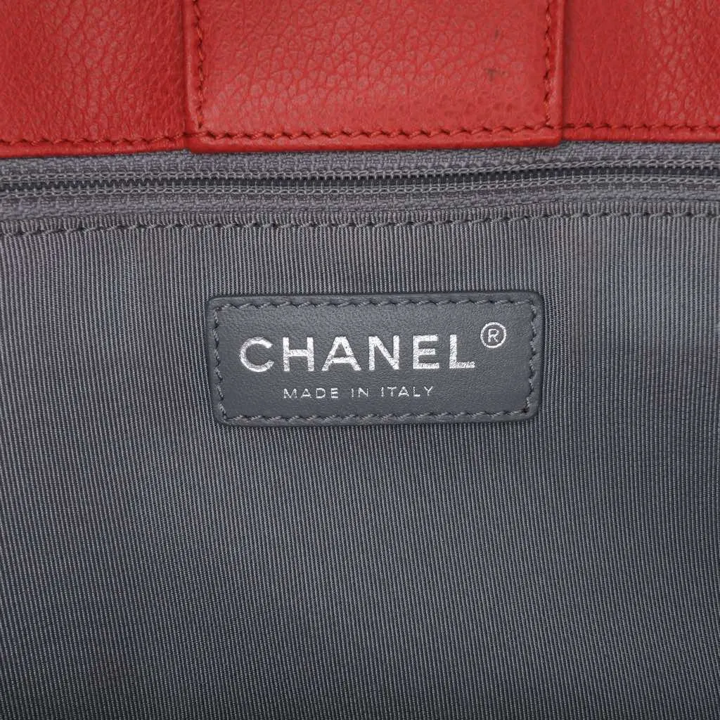 Chanel Small Calfskin Executive Cerf Tote Red Leather Good - Box View