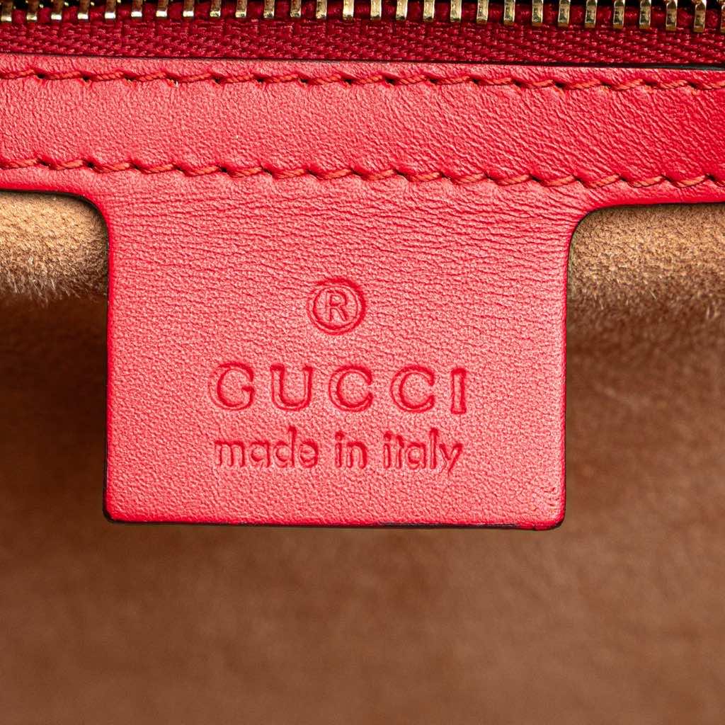 Gucci Medium Leather Sylvie Top Handle Bag - Side view