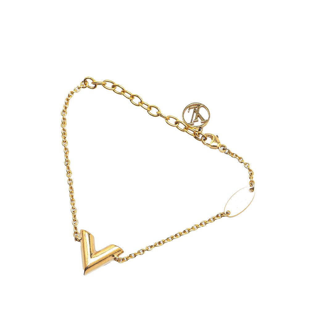 Louis Vuitton Gold Plated Essential V Bracelet - Back view