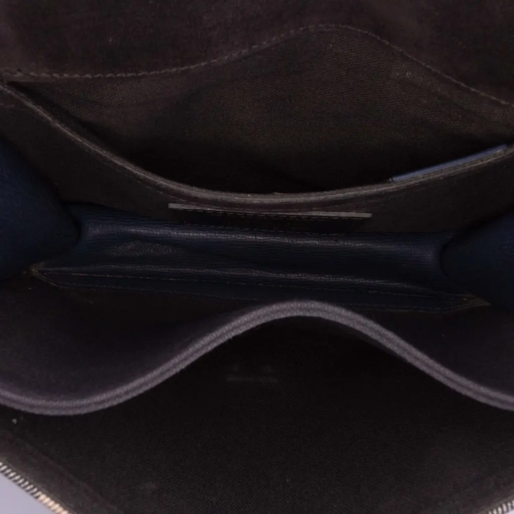 Burberry House Check Canvas and Leather Derby Macken Crossbody Blue Leather Good - Model View