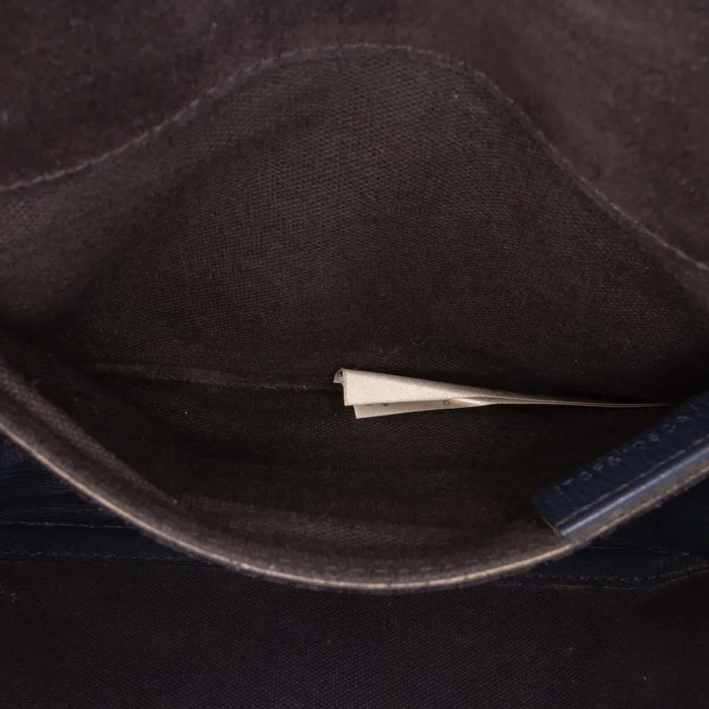 Burberry House Check Canvas and Leather Derby Macken Crossbody Blue Leather Good - Box View