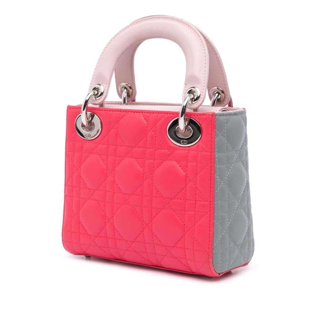 Dior Mini Tricolor Lambskin Cannage Lady Dior - 2