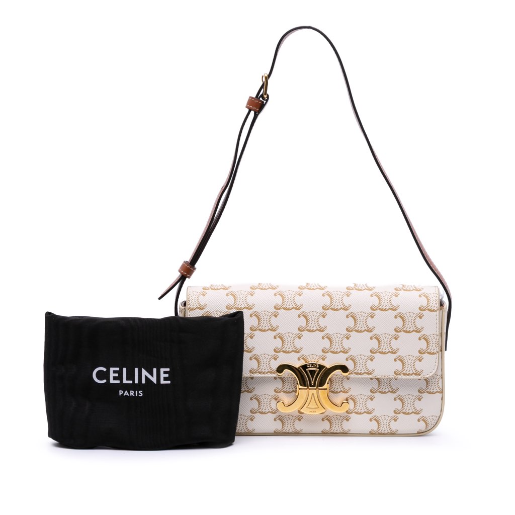 Celine Triomphe Coated Canvas Claude Shoulder Bag - Image 10