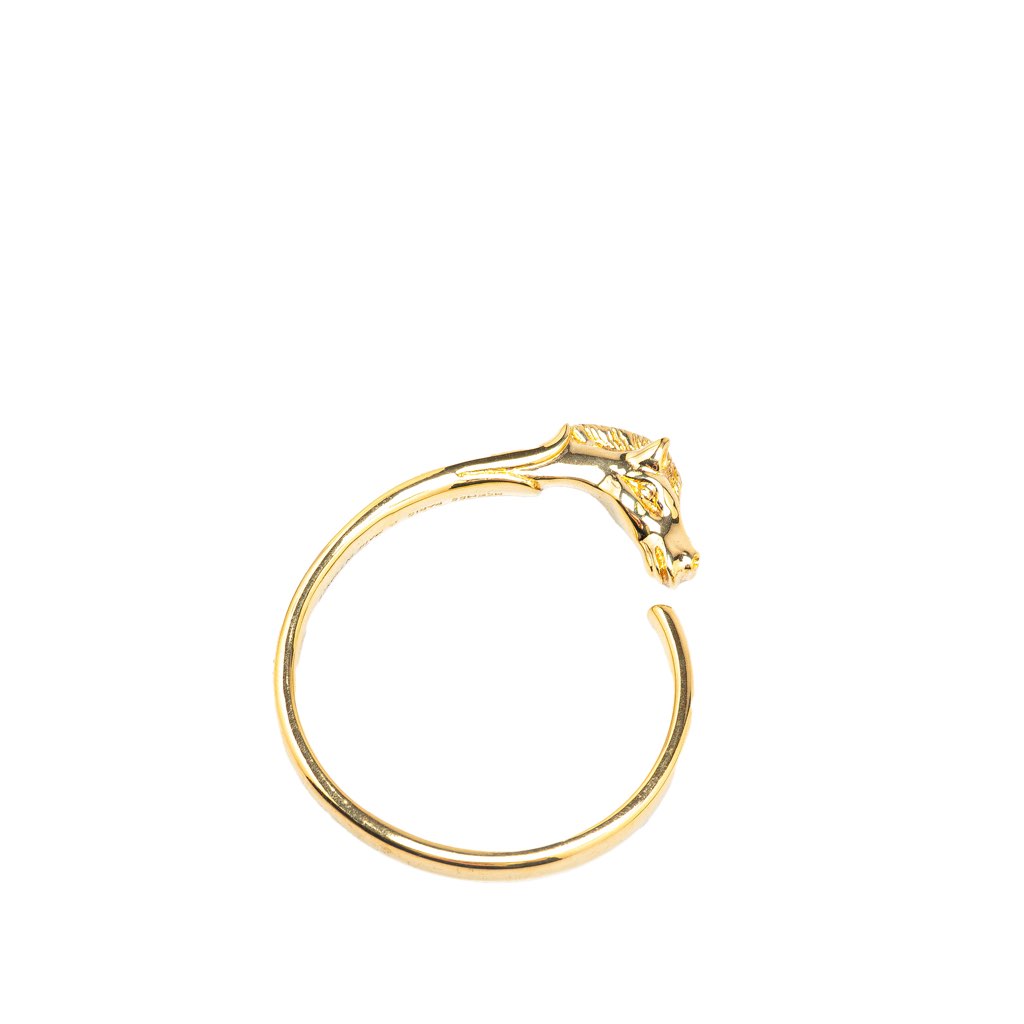 Hermès Gold Plated Tete de Cheval Horse Bangle - 3