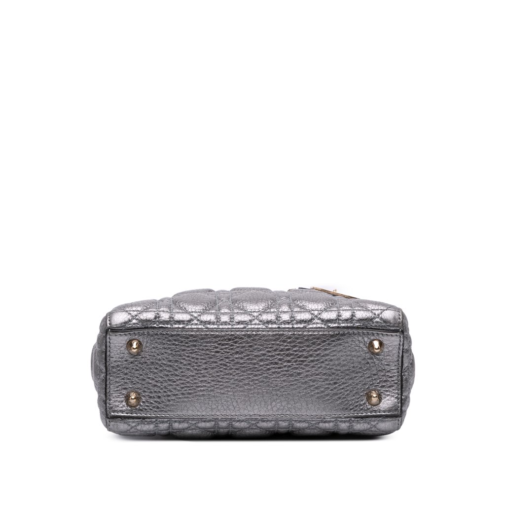 Dior Small Metallic Grained Calfskin Cannage Supple Lady Dior - Image 6