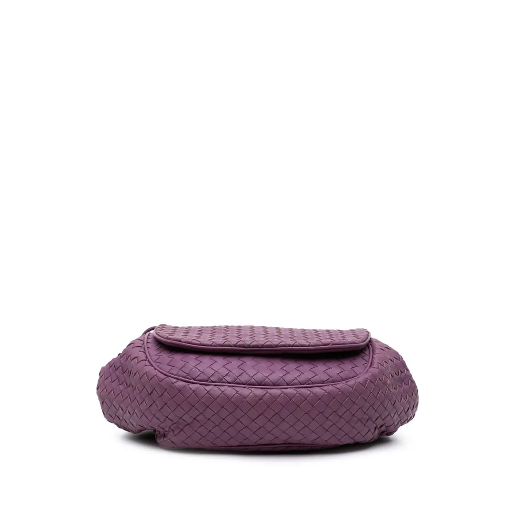 Bottega Veneta Nappa Intrecciato Flap Crossbody Purple Leather Good - Inside View