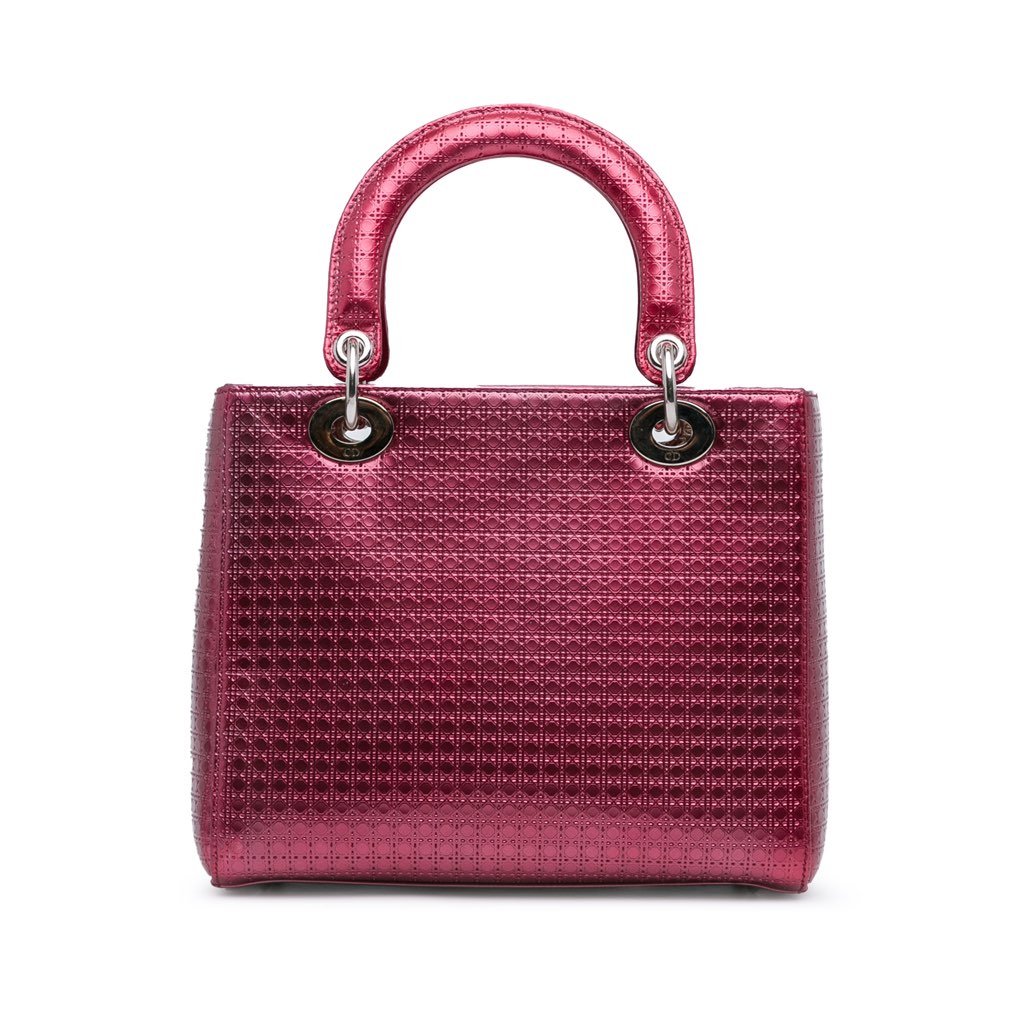 Dior Medium Metallic Patent Microcannage Lady Dior - 3