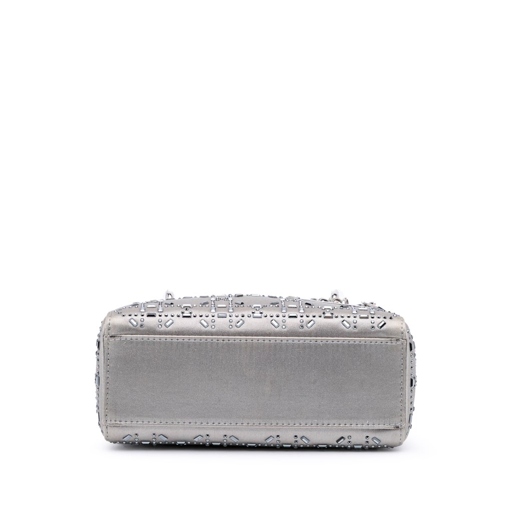 Dior Mini Satin Cannage Strass Crystal Embellished Lady Dior - 3