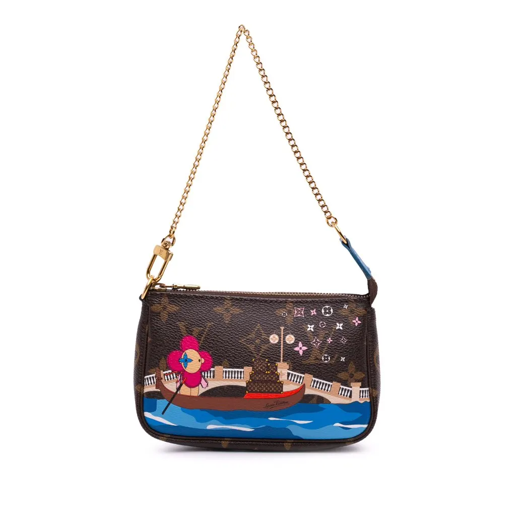 Louis Vuitton Monogram Vivienne Venice Mini Pochette Accessoires Brown Canvas Good - Front View