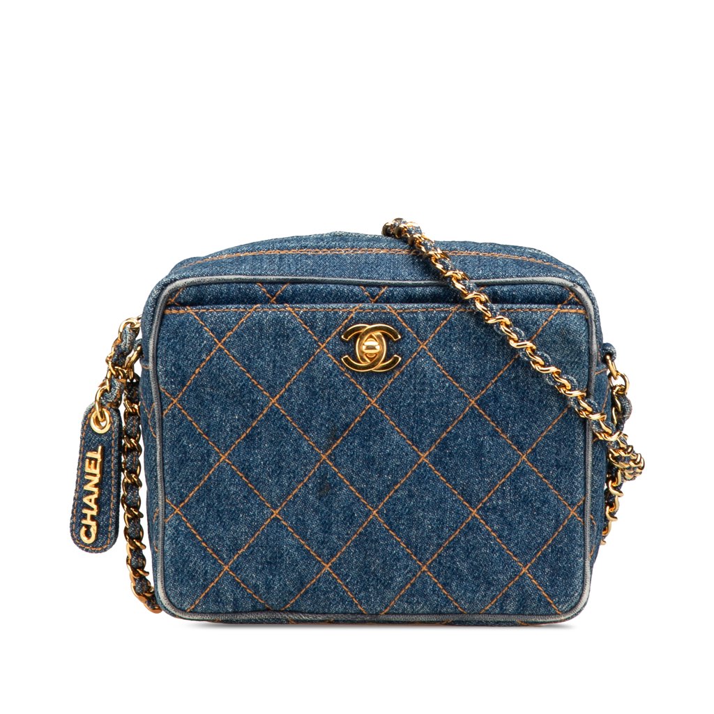 Chanel CC Quilted Denim Turnlock Camera Bag