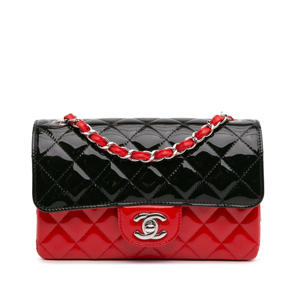 Chanel Mini Rectangular Bicolor Patent Single Flap